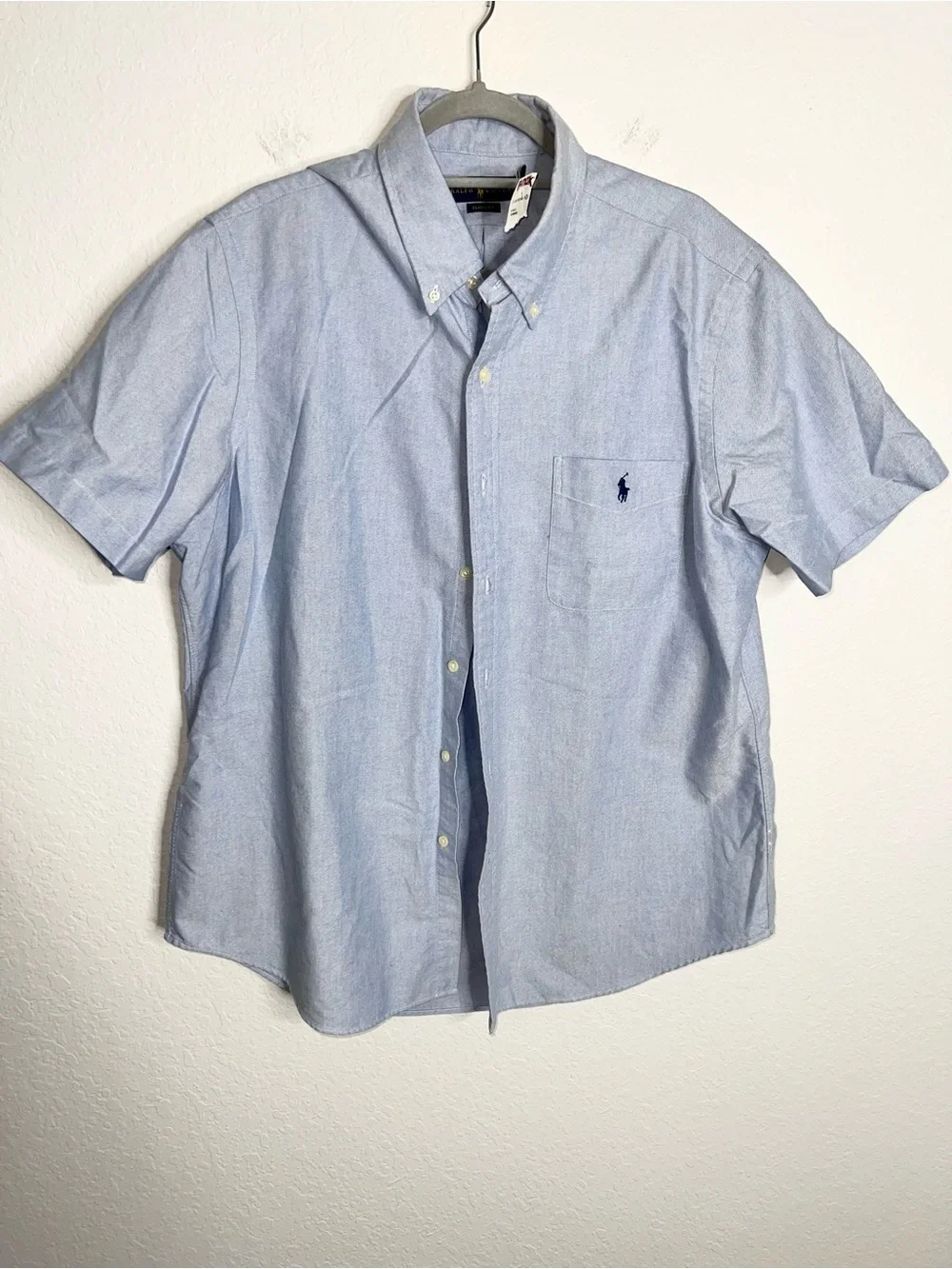 Polo Ralph Lauren Shirt Men’s XL Button Down Baby Blue Short Sleeve Classic Fit